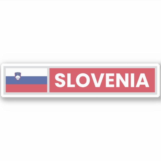 Sloveniens nationella Flagga Klistermärken (Framsida)