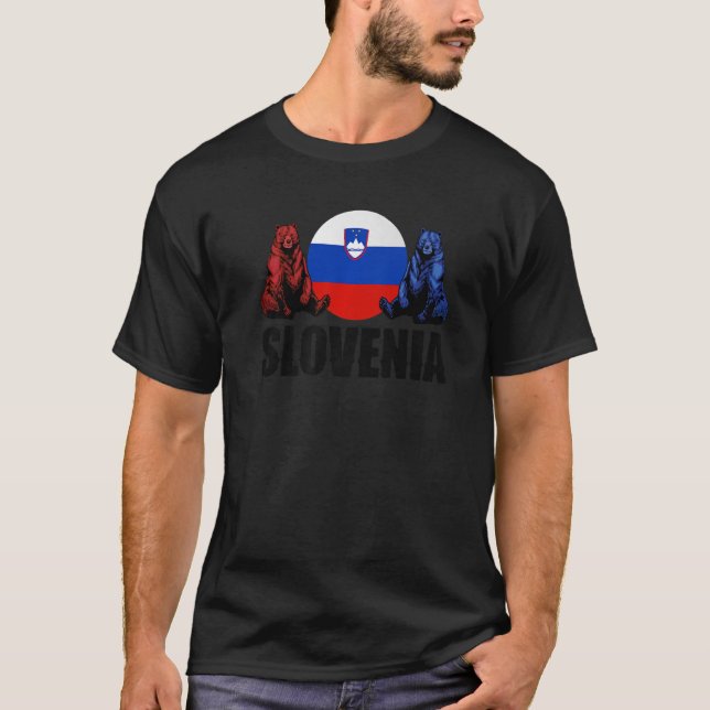 Sloveniens slovenska Flagga National Animal S T Shirt (Framsida)