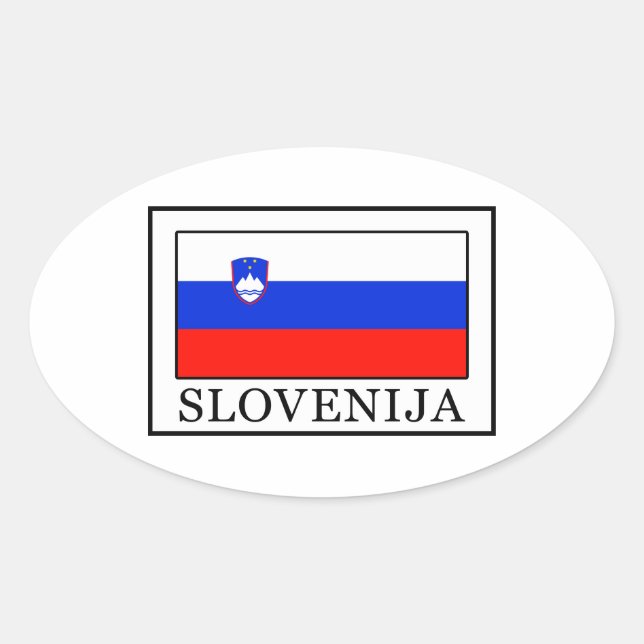 Slovenija Ovalt Klistermärke (Framsida)