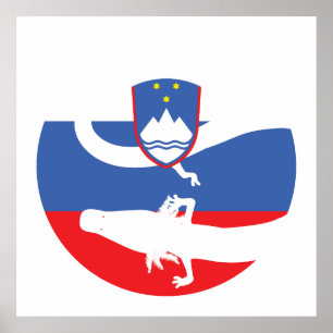 Slovenska Flagga för nationella djur Poster