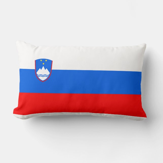 Slovenska Flagga Lumbarkudde (Framsida)