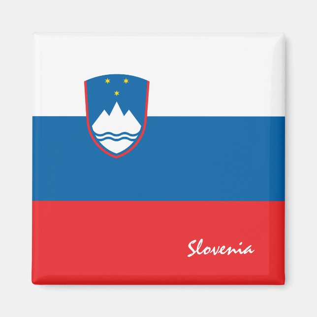 Slovenska flagga och slovenska resor, helgdag/spor magnet (Framsidan)