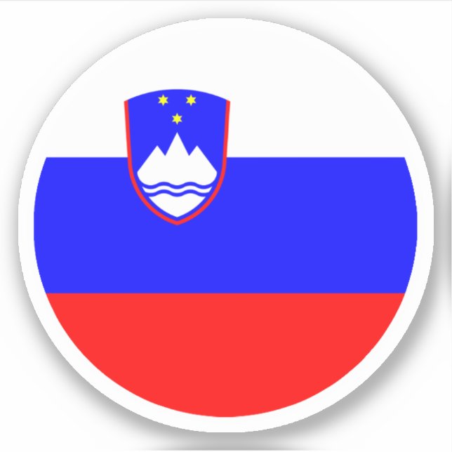 Slovenska Flagga Round Sticker Klistermärken (Framsida)