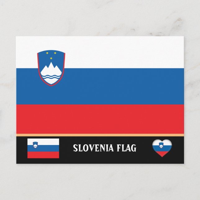 Slovenska flagga & Slovenien - resa, semester/spor Vykort (Framsida)