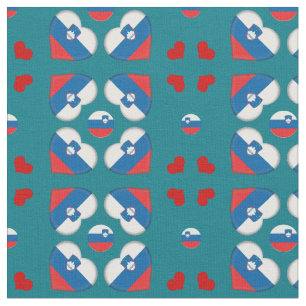 Slovenska Flagga & Slovenska Heart mode Fabric Tyg