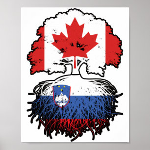 Slovenska kanadensiska kanadensiska Träd Roots Fla Poster