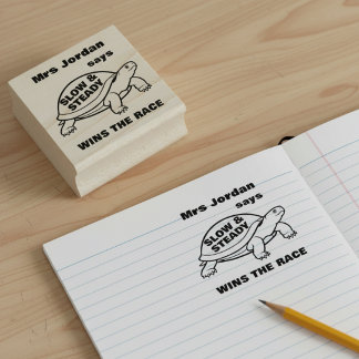 Slow and Steady Wins the Race Turtle Teacher Stamp Stämpel