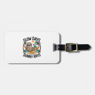 Slow Days Sunny Vibes Sloth Hammock Trop Bagagebricka