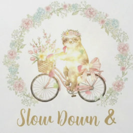 Slow Down & Smell the Flowers Sloth Notebook Anteckningsbok