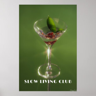 Slow Living Club: Smaragd Martini & Botanisk Konst Poster