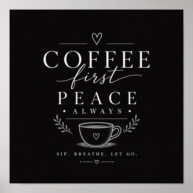 Slow Mornings Club Mysig Estetik Koffeedesign Poster (Framsidan)
