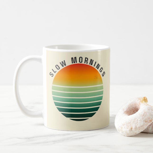 Slow Mornings - Retro Aesthetic Mug Kaffemugg (Med munk)