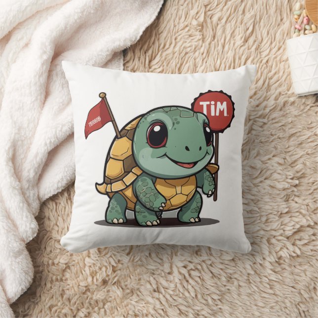 Slow Progress Is Still Progress – Cute Kawaii Turt Kudde (Filt)