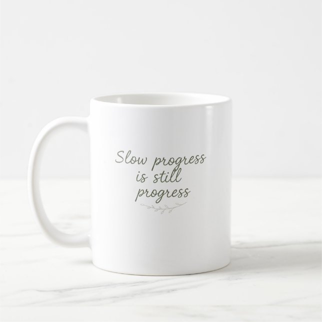 Slow Progress Is Still Progress – Minimal Nature Kaffemugg (Vänster)