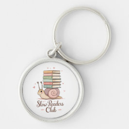 Slow Readers Club | Pastel Snail Keyring Rund Silverfärgad Nyckelring