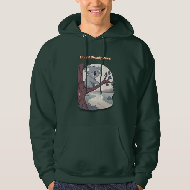 **"Slow & Steady Wins – Motivational Cute Koala "* Hoodie (Framsida)