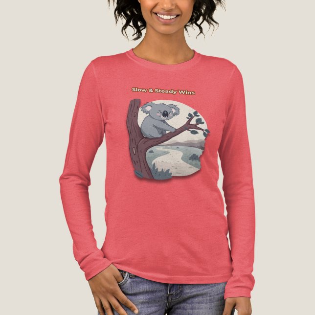 **"Slow & Steady Wins – Motivational Cute Koala "* T Shirt (Framsida)