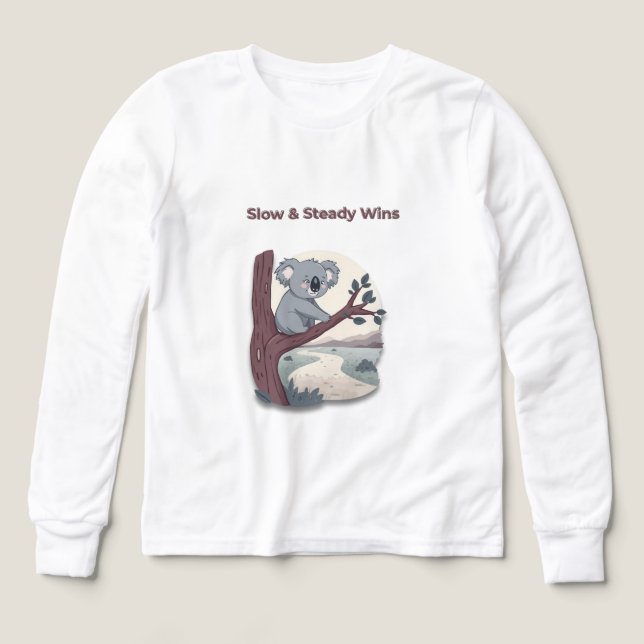 **"Slow & Steady Wins – Motivational Cute Koala "* T Shirt (Design framsida)
