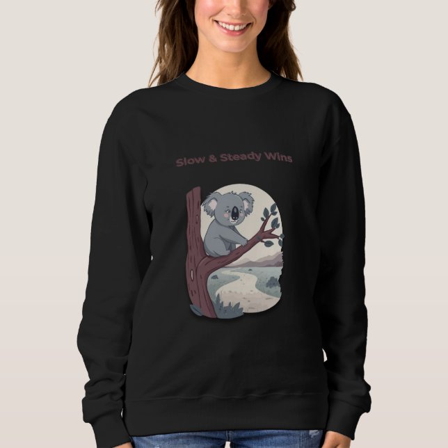 **"Slow & Steady Wins – Motivational Cute Koala "* T Shirt (Framsida)