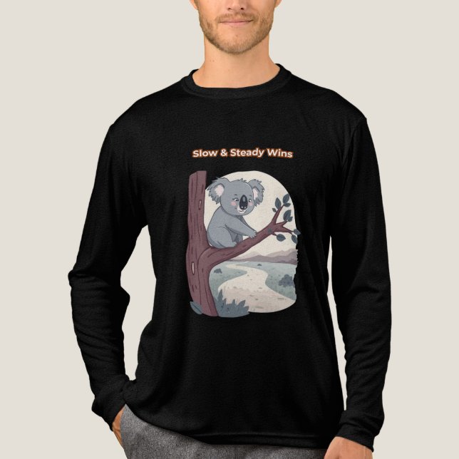 **"Slow & Steady Wins – Motivational Cute Koala "* T Shirt (Framsida)