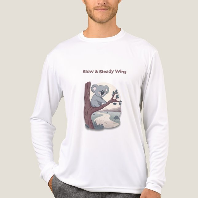 **"Slow & Steady Wins – Motivational Cute Koala "* T Shirt (Framsida)
