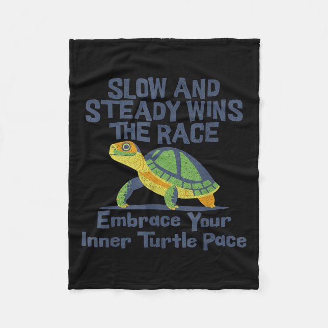 Slow Steady Wins The Race Inner Turtle Pace Funny  Fleecefilt (Framsidan)