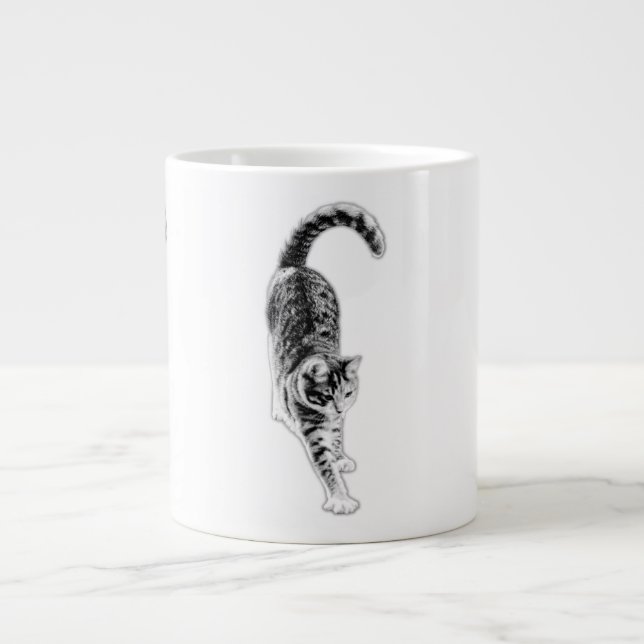 Slow Stretch Tabby katt Mugg Jumbo Mugg (Framsidan)