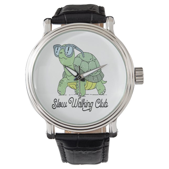 Slow Walking Klubb Cute Funny Turtle Armbandsur (Framsida)