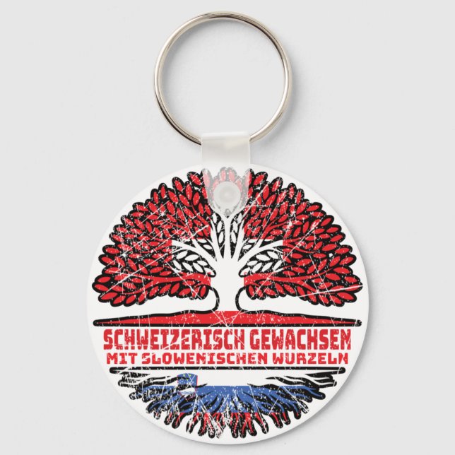 Slowenien Slowenisch Schweizer Schweiz Baum Wurzel Nyckelring (Framsida)