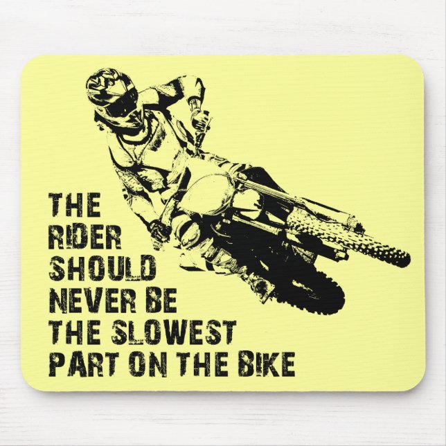 Slowest Part Dirt Bike Motocross Mousepad Funny Musmatta (Framsidan)