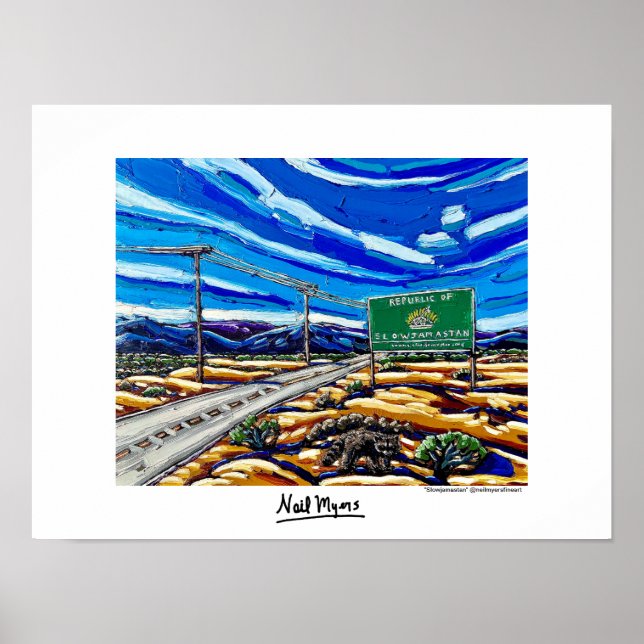 "Slowjamastan" Poster av Neil Myers (Framsidan)