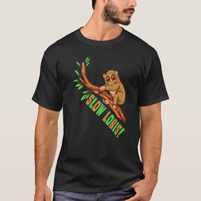 Slowloris Slow Loris Plumbloris Primat Monkey Ape T Shirt (Framsida)
