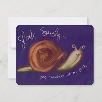 Slowly, Surely Oil Painted Snail Notecard Anteckningskort