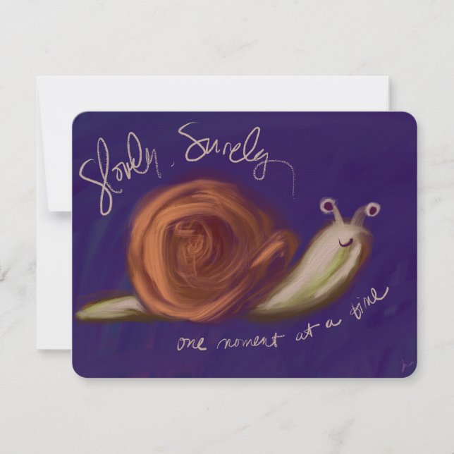 Slowly, Surely Oil Painted Snail Notecard Anteckningskort (Framsida)