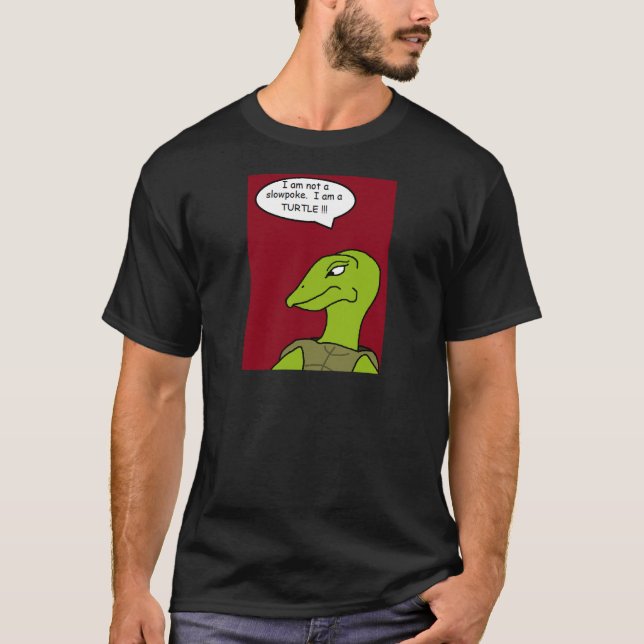 Slowpoke Turtle T-Shirt (Röd bakgrund) (Framsida)