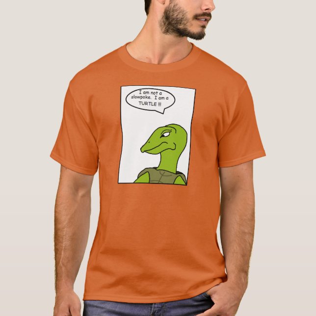 Slowpoke Turtle T-Shirt (vit bakgrund) (Framsida)