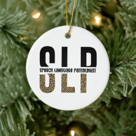 SLP-gepardtryck Tal språkpatolog present Julgransprydnad Keramik