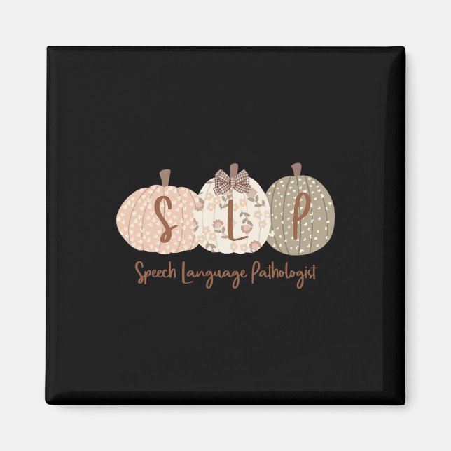 Slp Pumpkin Tal Språkpatolog Fall Autum Magnet (Framsidan)