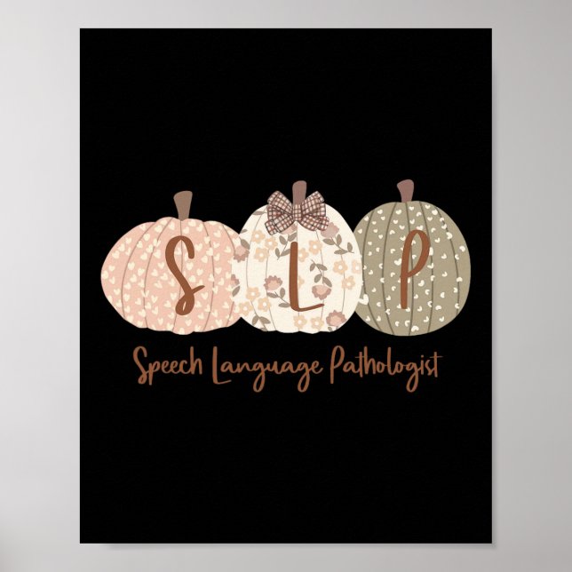 Slp Pumpkin Tal Språkpatolog Fall Autum Poster (Framsidan)