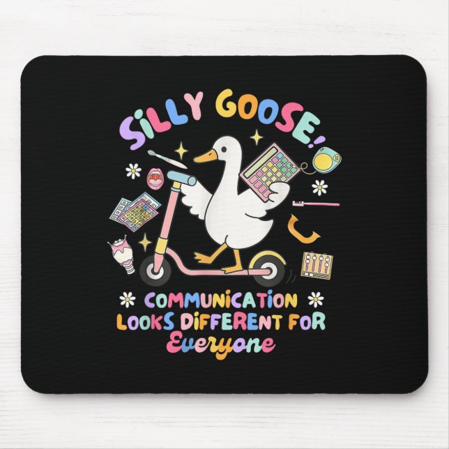 Slp Speechie Fånig Goose Communication ser olika u Musmatta (Framsidan)