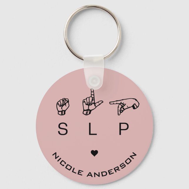 SLP Tal Language Patholog ASL Personlig Nyckelring (Framsida)