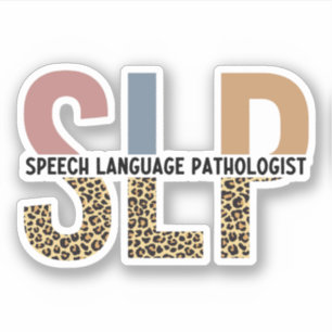 SLP Tal-patologen Leopard Skriv ut typografi Klistermärken