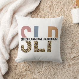 SLP Tal-patologen Leopard Skriv ut typografi Kudde