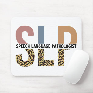 SLP Tal-patologen Leopard Skriv ut typografi Musmatta