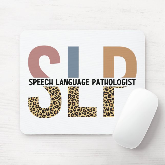 SLP Tal-patologen Leopard Skriv ut typografi Musmatta (Med mus)