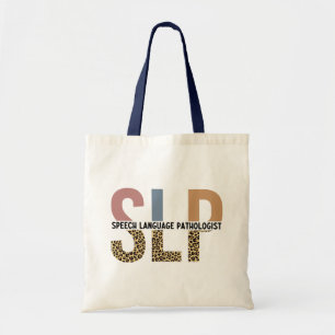 SLP Tal-patologen Leopard Skriv ut typografi Tygkasse
