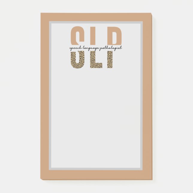 SLP Tal språkpatolog Cheetah Post-it Block (Framsida)