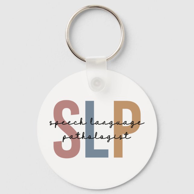 SLP Tal språkpatolog Retro Nyckelring (Baksida)