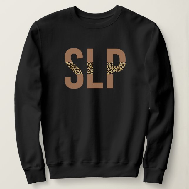 SLP Tal Språkpatologen Leopard Skriv ut T Shirt (Design framsida)