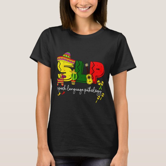 Slp tal språkpatologi cinco de mayo tal t shirt (Framsida)